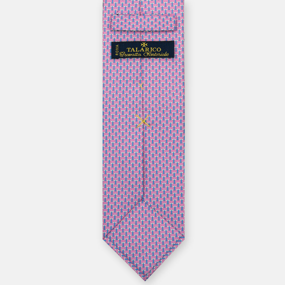 3-fold silk ties Iconic Pink Light Blue