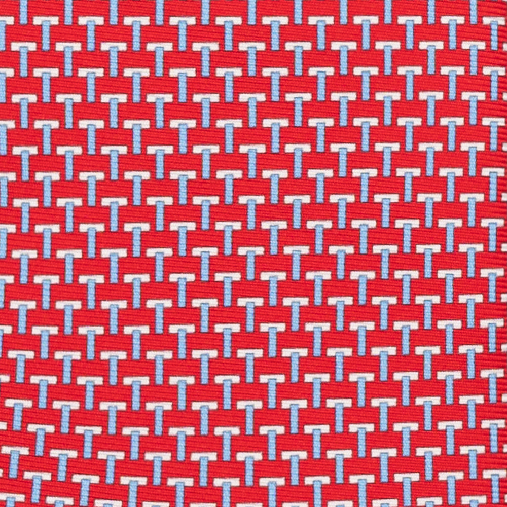 Ties 3-fold silk T Iconica Red Sky Blue