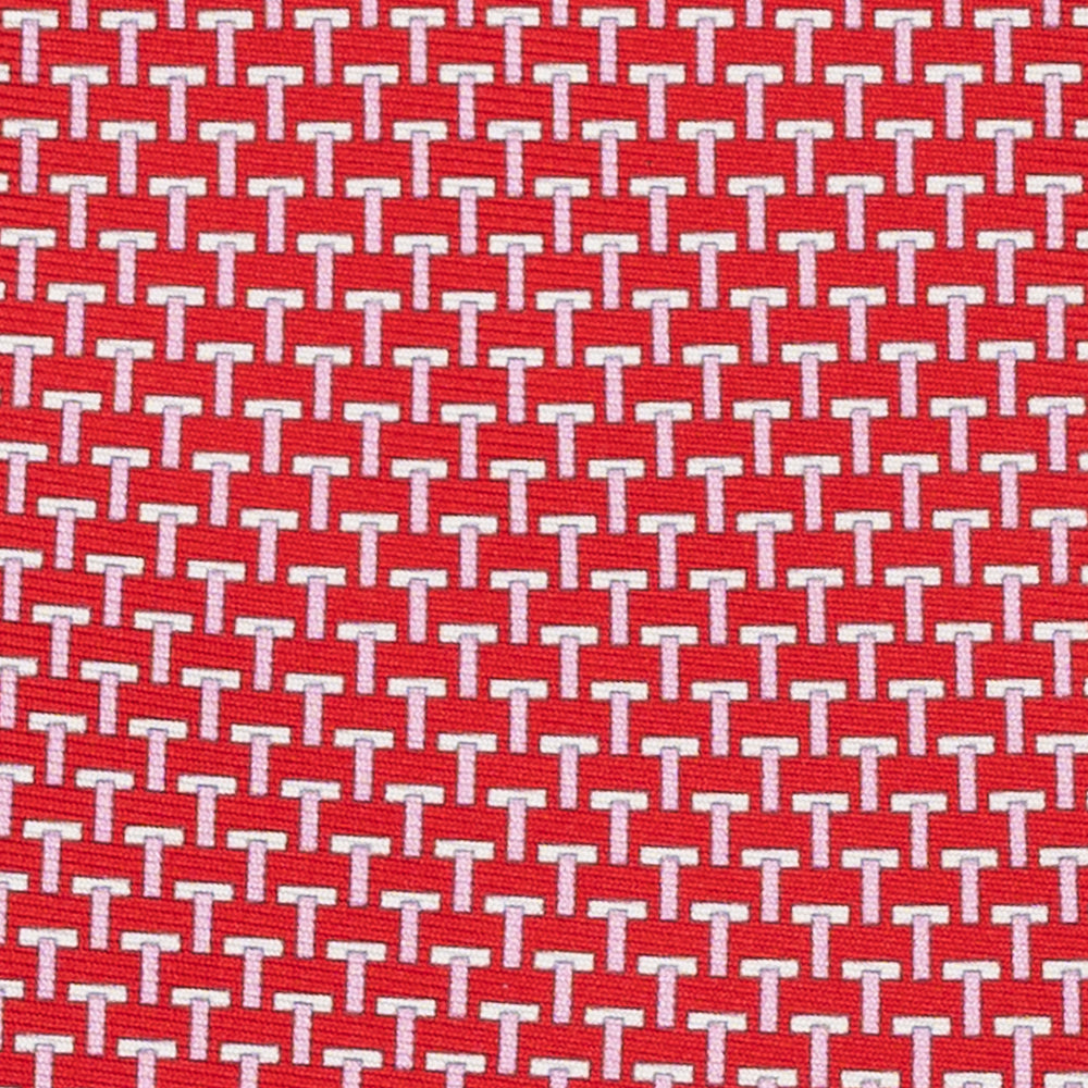 T Iconica Red Pink 3-Fold Silk Ties