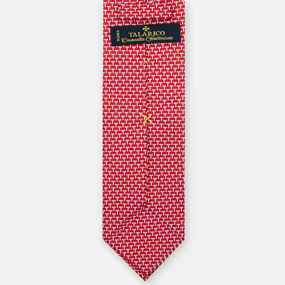 T Iconica Red Pink 3-Fold Silk Ties