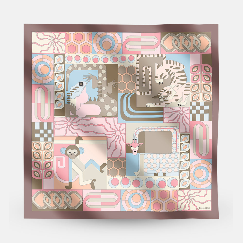 Jungle Symphony 90 Twill Silk Scarf