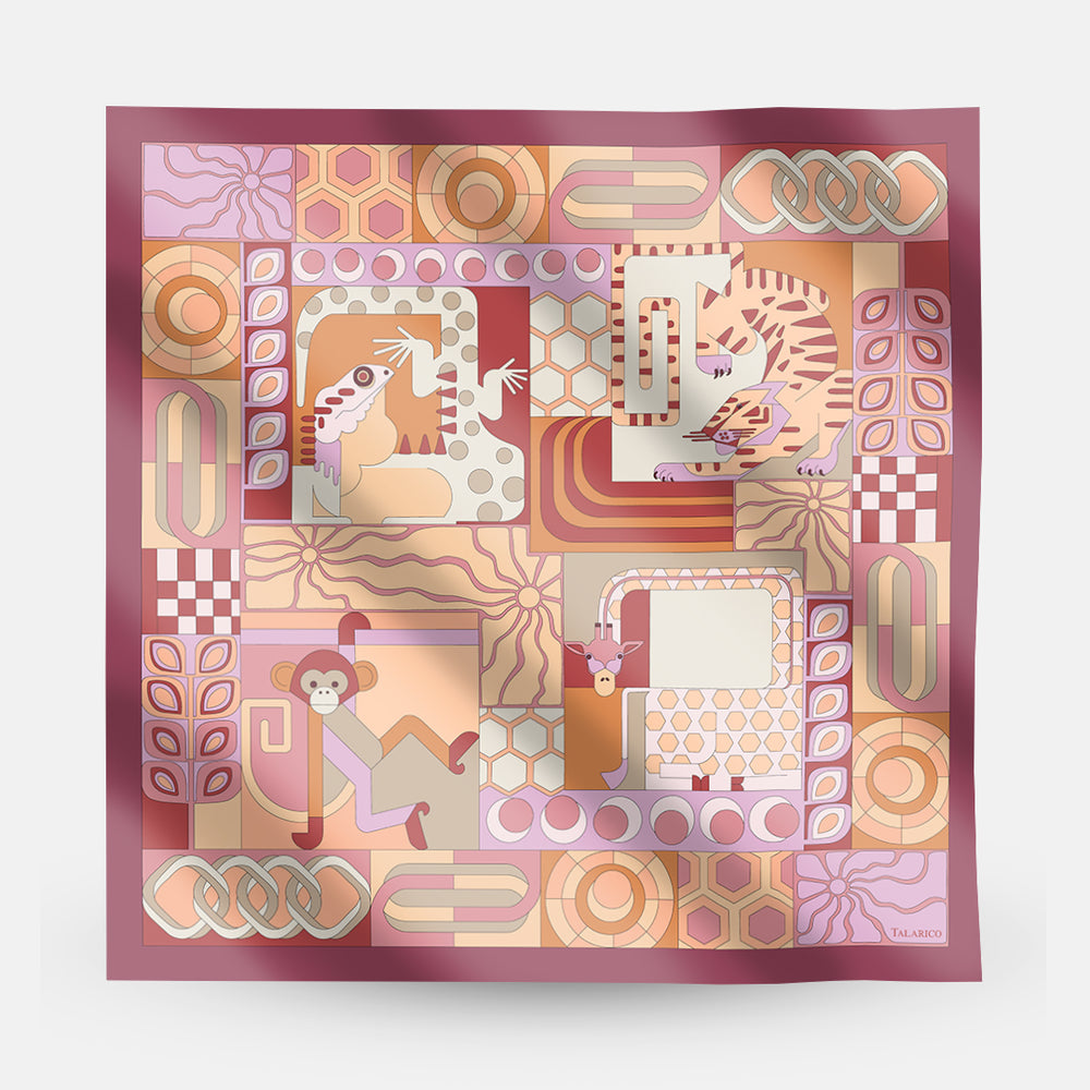 Jungle Symphony 90 Twill Silk Scarf