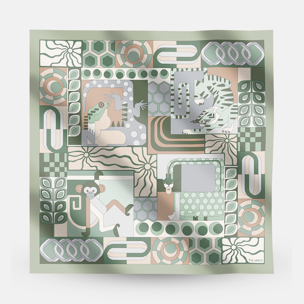 Jungle Symphony 90 Twill Silk Scarf