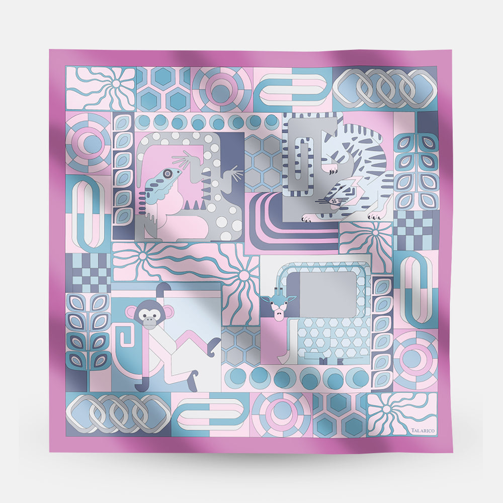 Jungle Symphony 90 Twill Silk Scarf