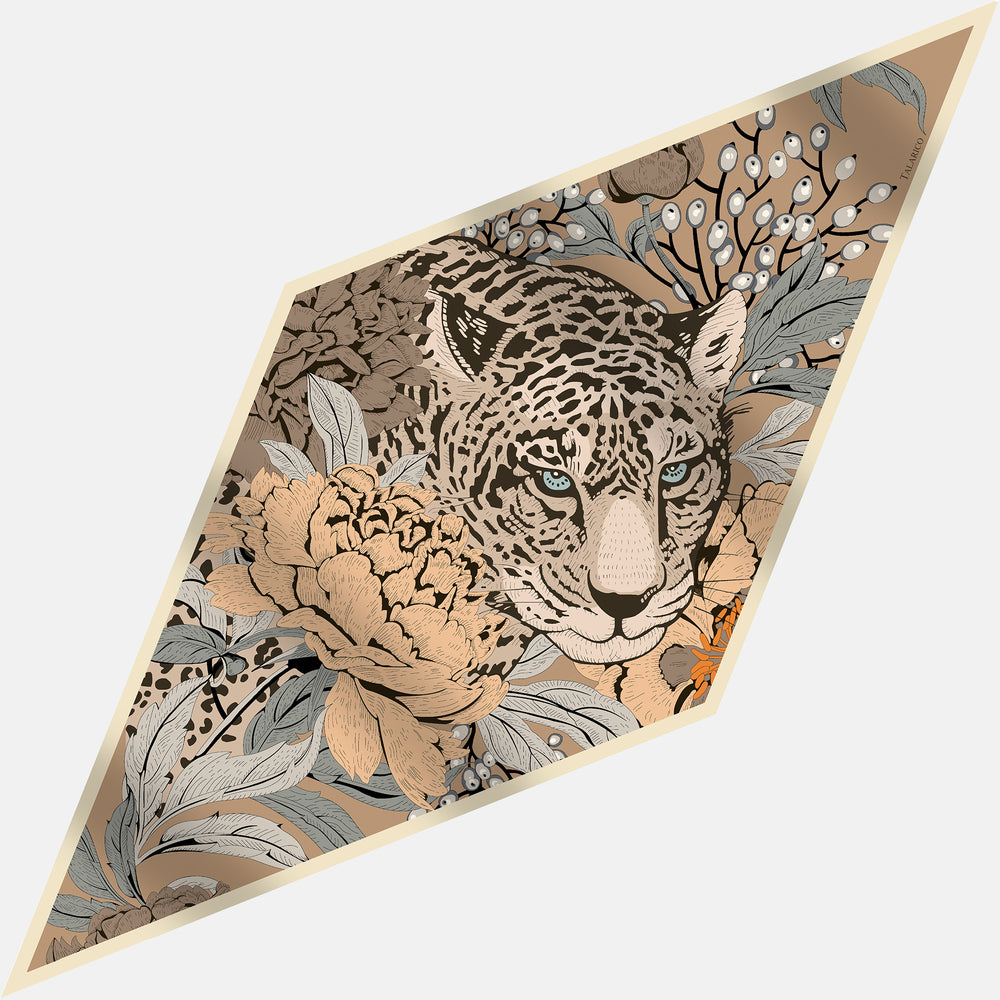 Foulard Rombo In Seta Twill Savana Whisper