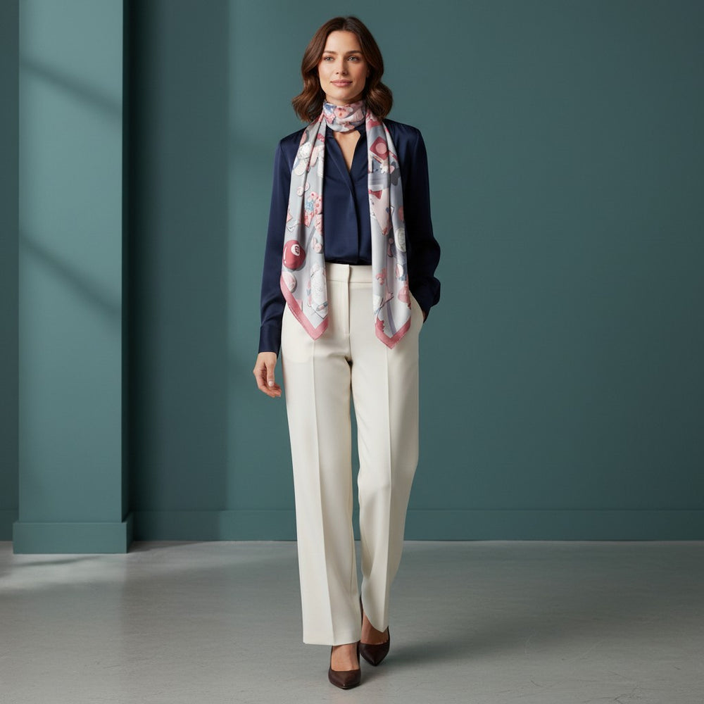 Checkmate 90s Twill Silk Scarf