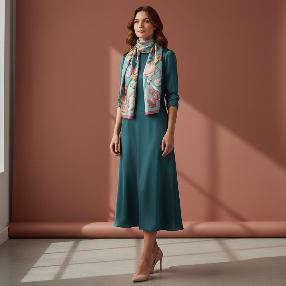 Checkmate 90s Twill Silk Scarf