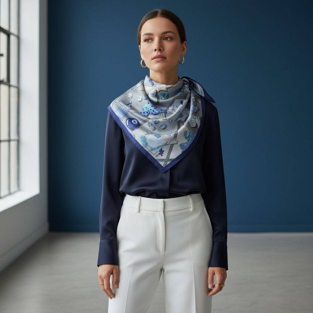 Checkmate 90s Twill Silk Scarf