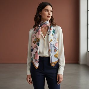 Foulard In Seta Twill 90 Scacco Matto