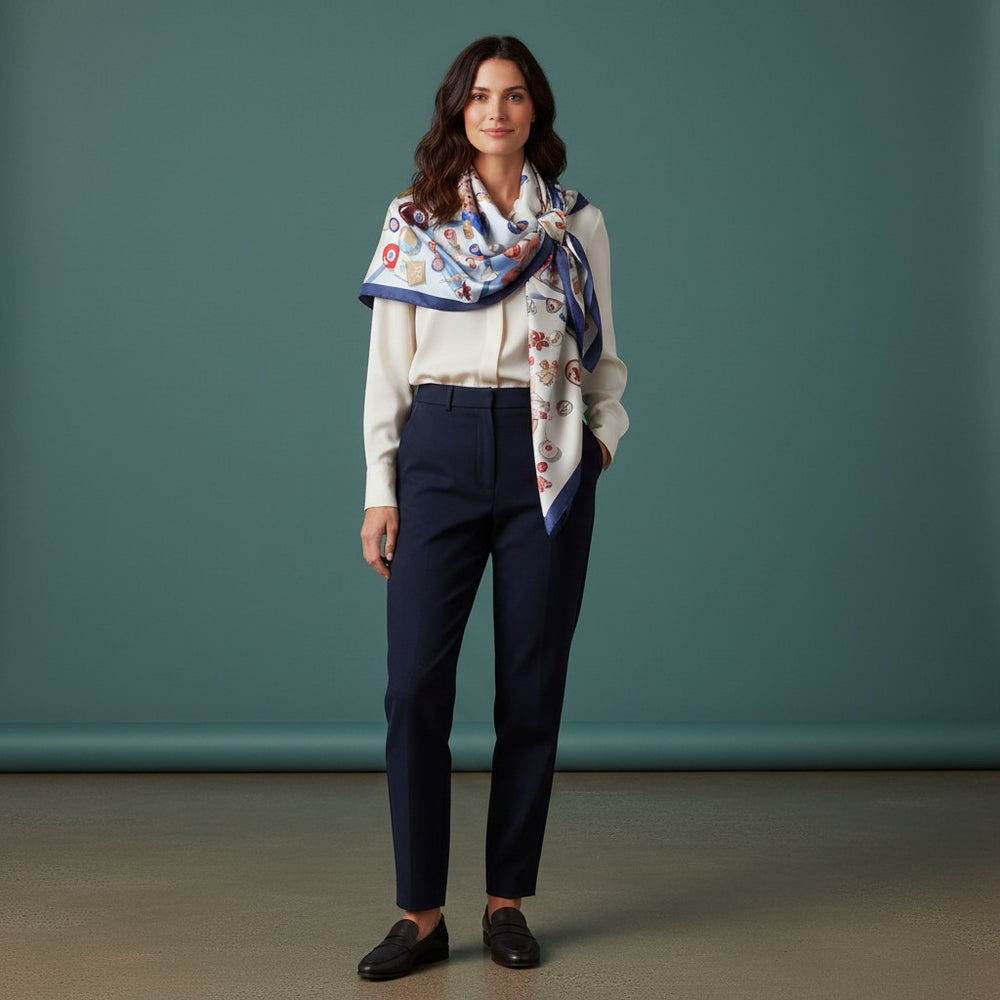 Checkmate 90s Twill Silk Scarf