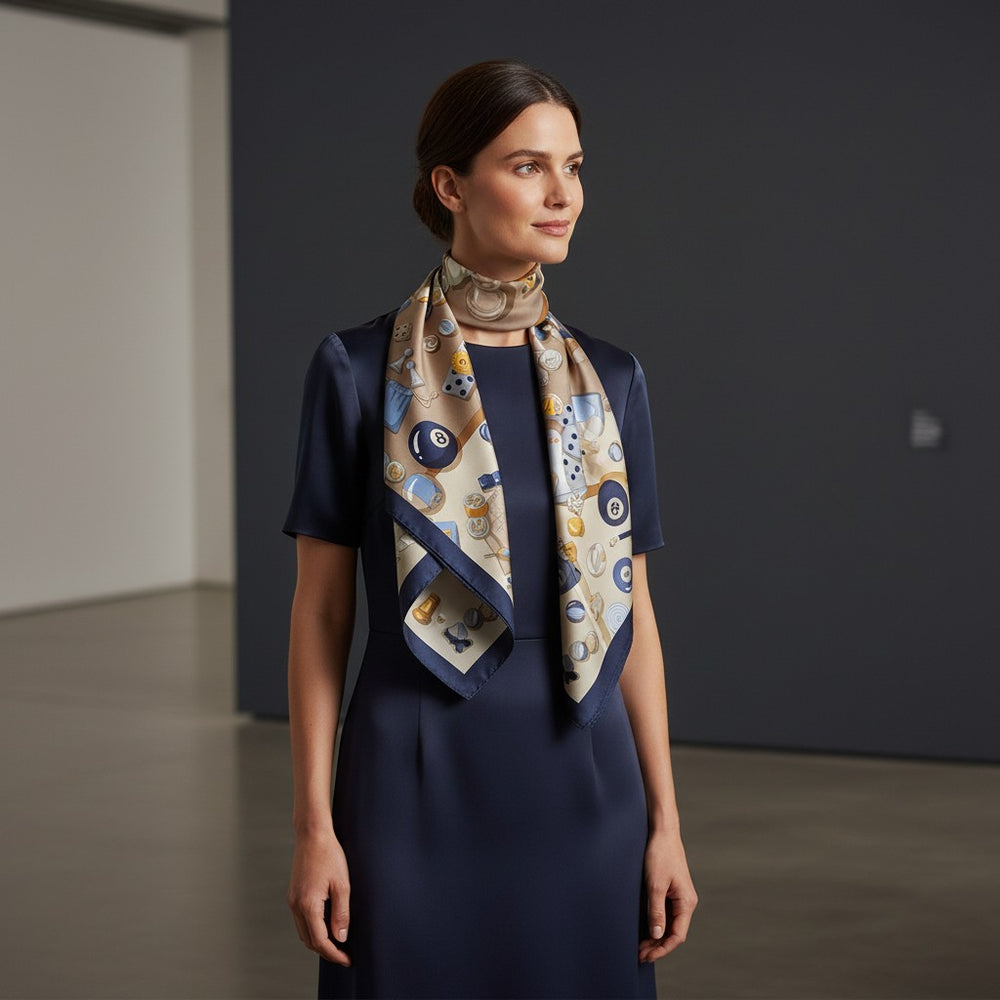 Checkmate 90s Twill Silk Scarf