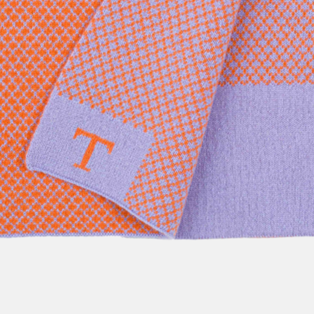 Shaved Neck Warmer with Lilac-Orange T