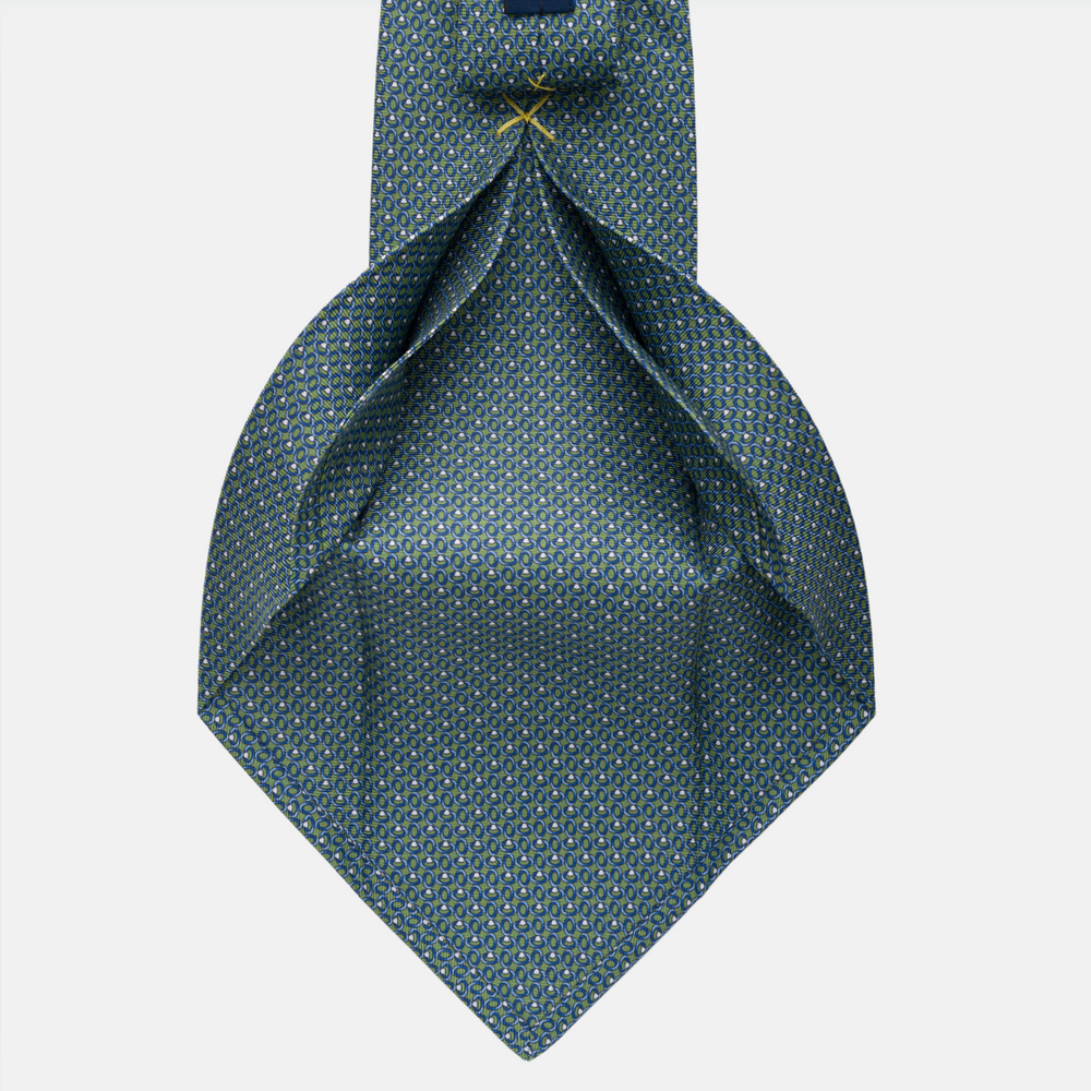 5-fold silk tie in Green Pattern