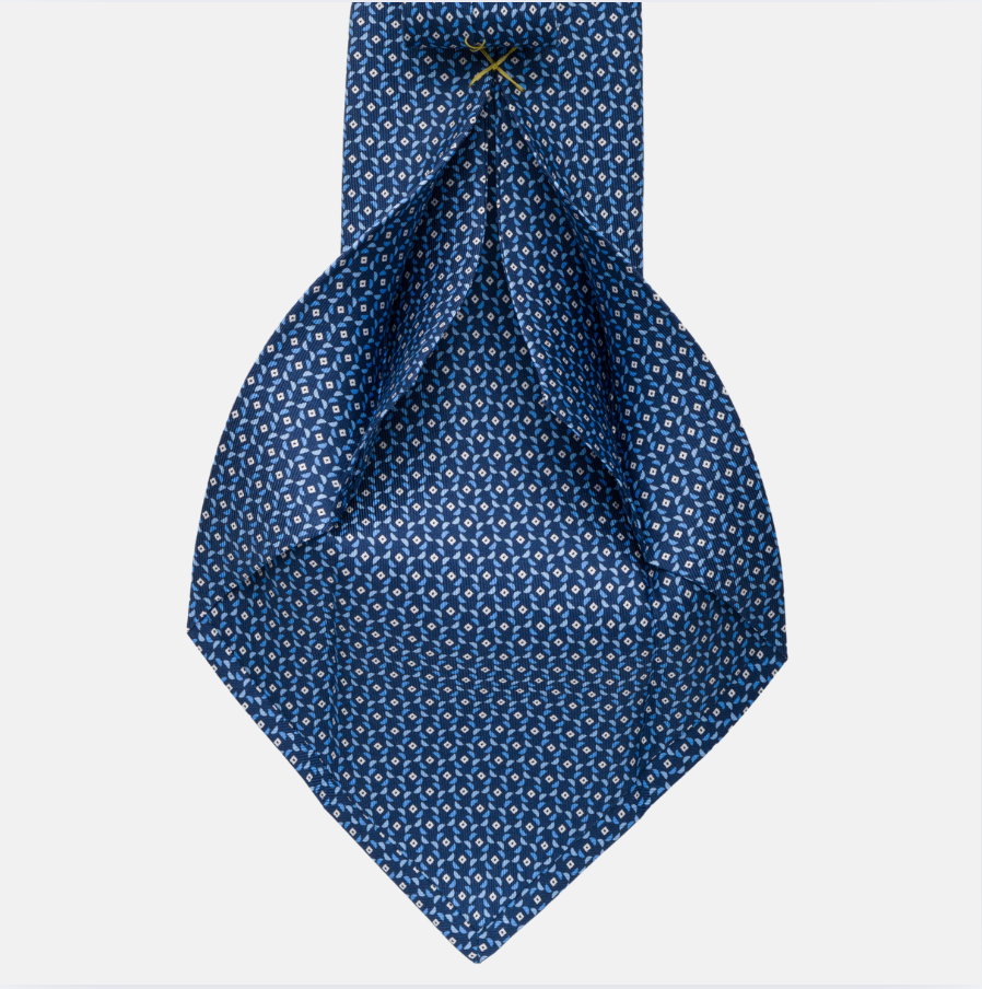 5-fold silk tie in Blue Pattern