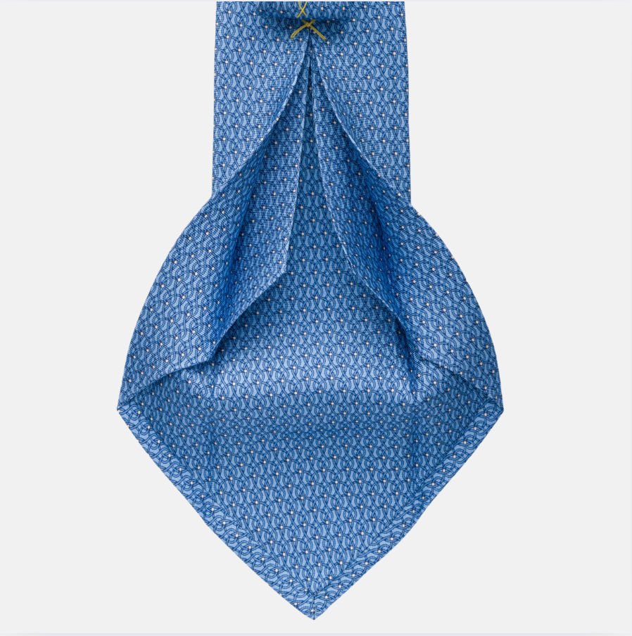 5-fold silk tie in Celeste pattern