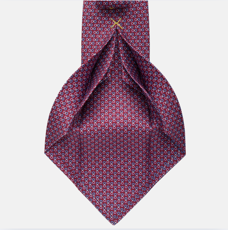 7-fold silk tie Bordeaux Pattern-M43799