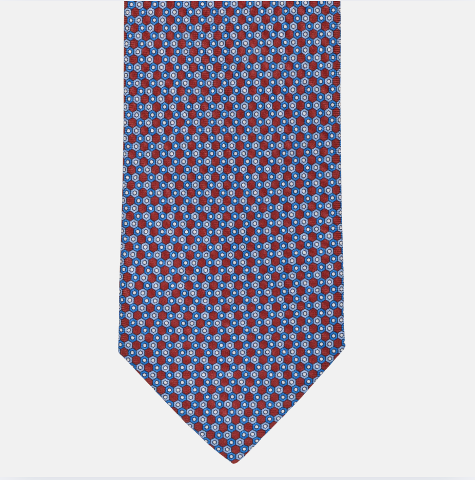 7-fold silk tie Bordeaux Pattern-M43494