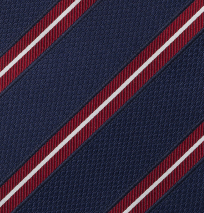 1999 Collection Heavy Silk Blue Tie with Double Stripes
