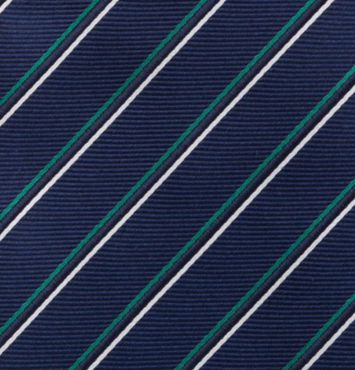 1999 Collection Heavy Silk Blue Tie with Thin Stripes