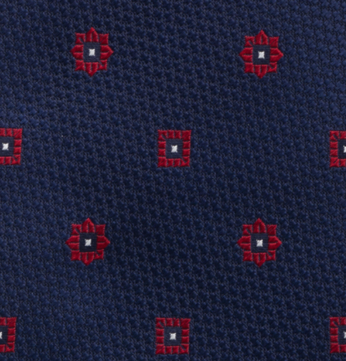 Cravatta Collezione 1999 in Seta Pesante Blu Fantasia Fiori