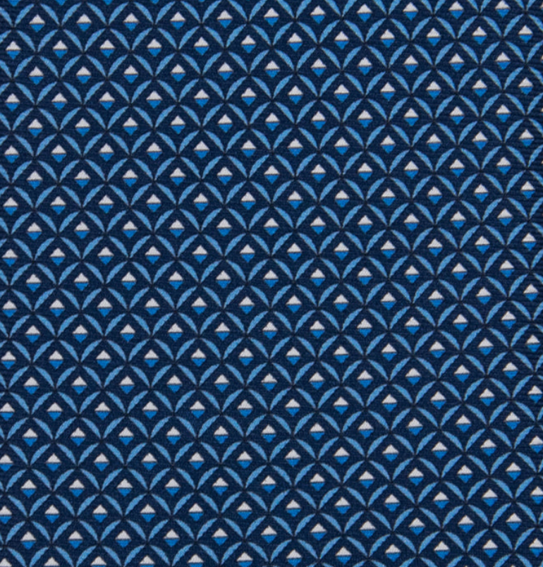 3-fold Tie in Geometric Pattern Light Blue Silk - M49301