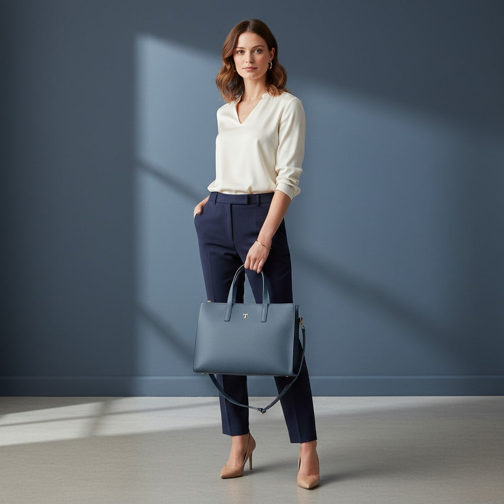 Talarico Shopper Bag in Hammered Leather