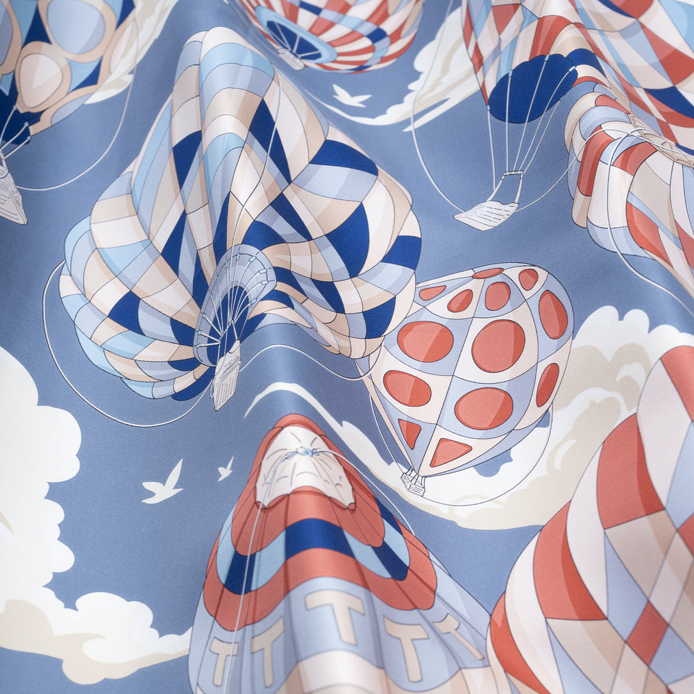 Twill Silk Scarf Hot Air Balloon Dream