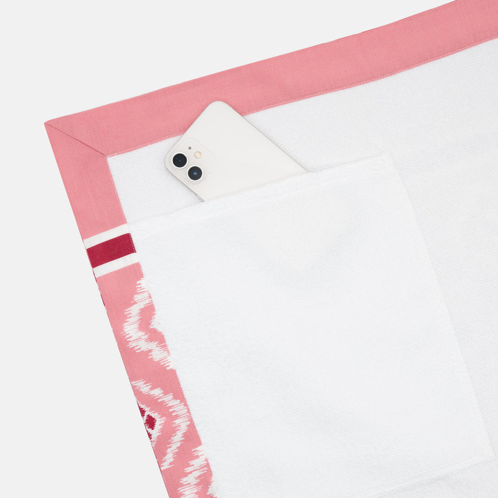 Telo Mare in Lino e Spugna | Fantasia Soverato | Rosa