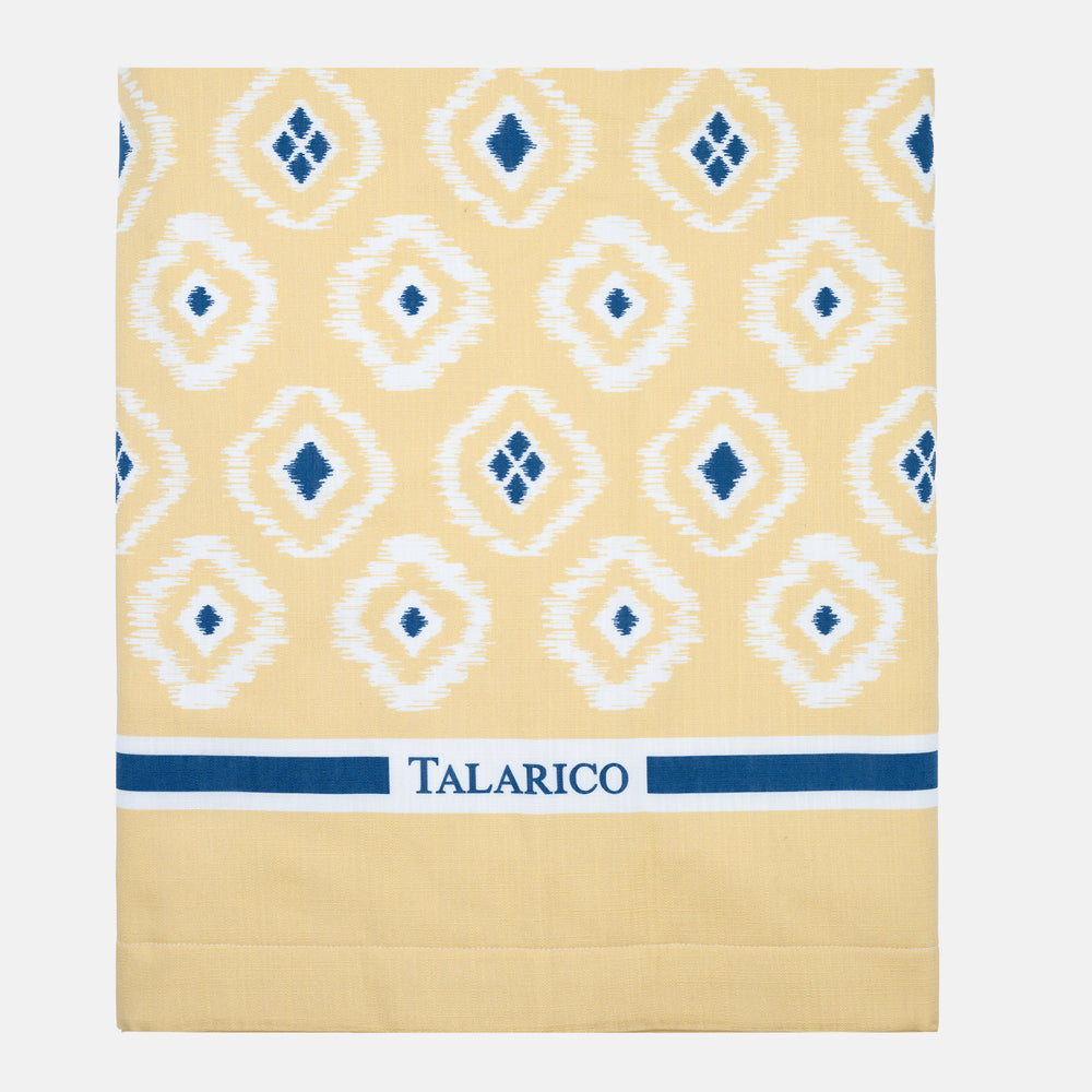 Linen and Terry Beach Towel | Soverato Pattern | Yellow