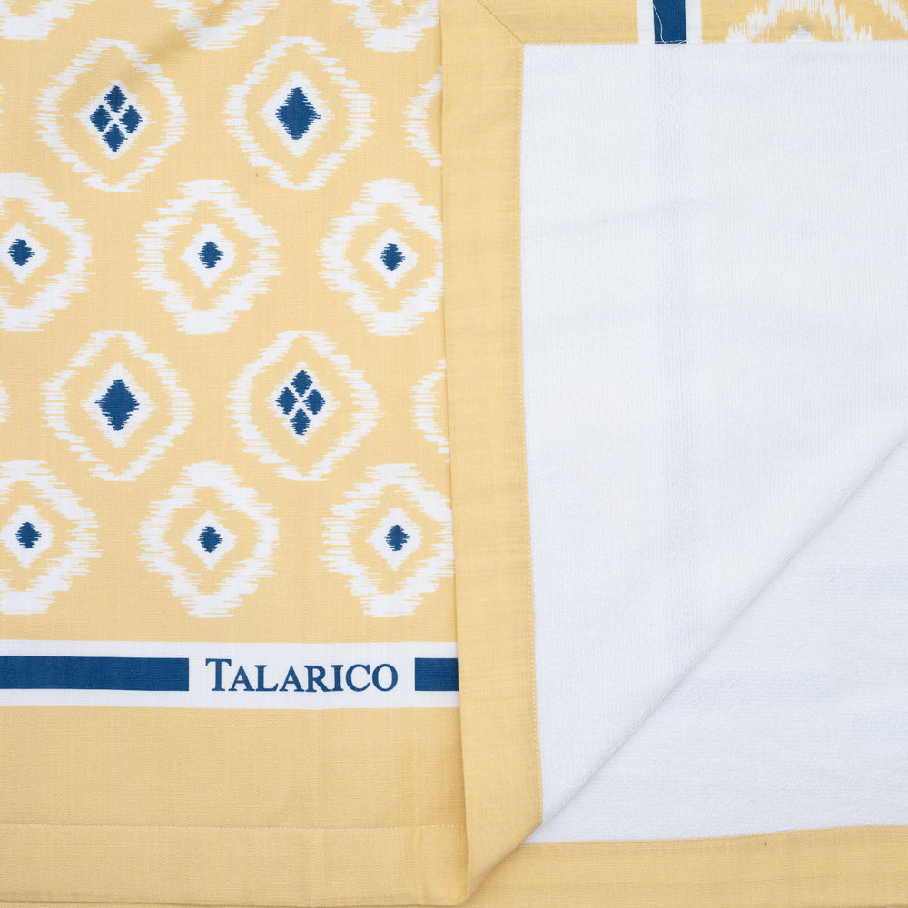 Linen and Terry Beach Towel | Soverato Pattern | Yellow