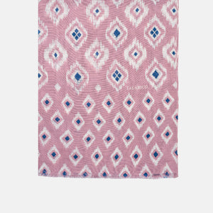 Soverato Pink Pure Linen Scarf with Diamond Pattern | Made in Italy - Women