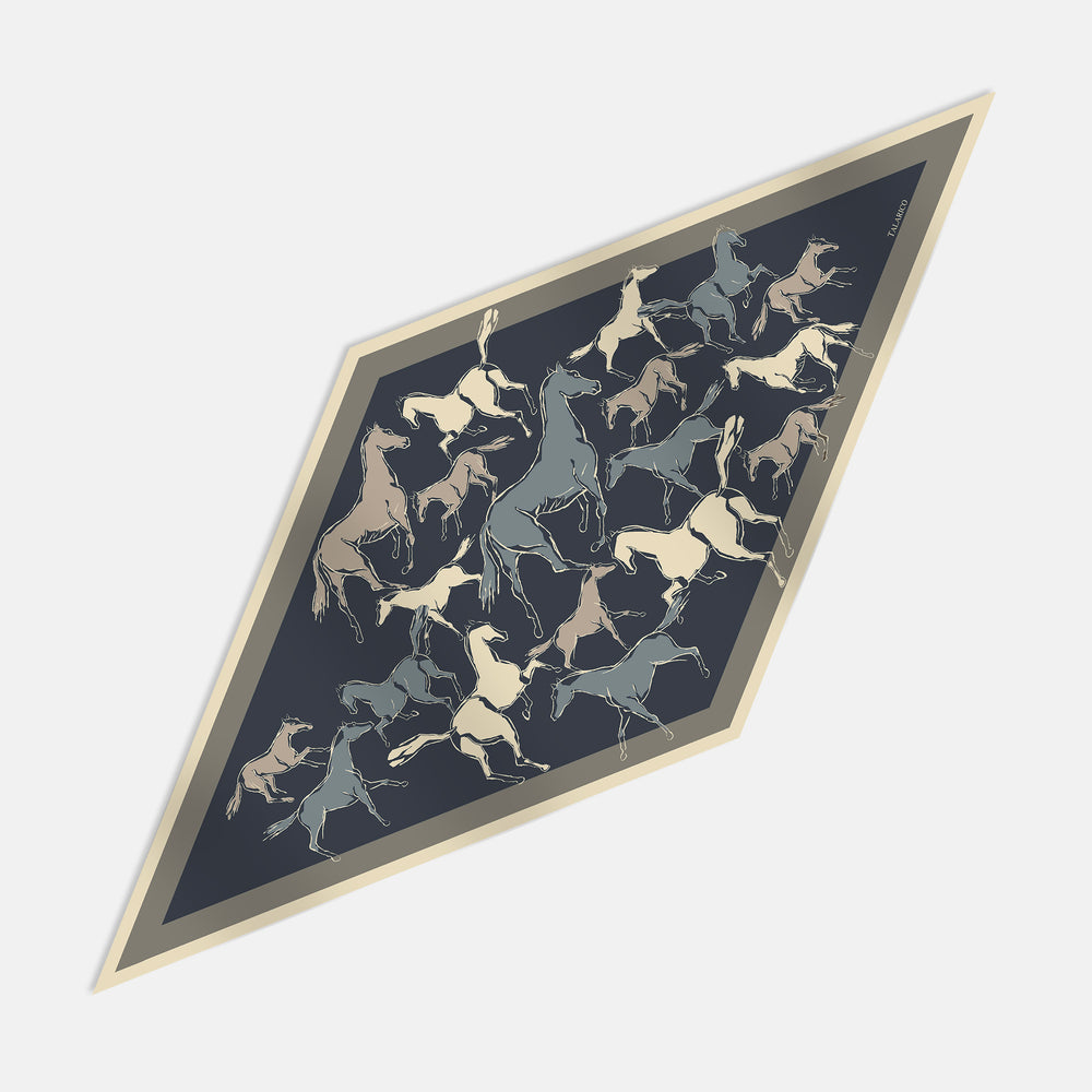 Indomitable Spirits Silk Twill Rhombus Scarf
