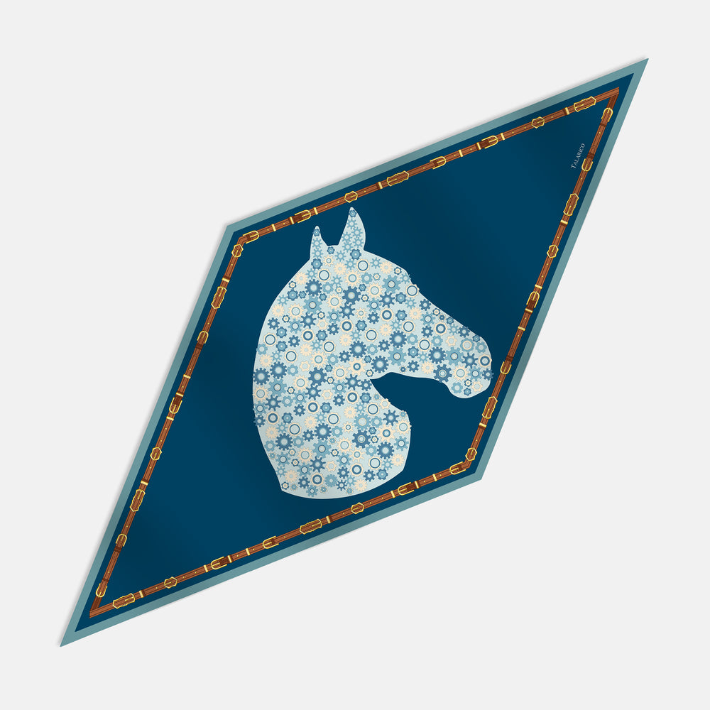 Steel Stallion Twill Silk Rhombus Scarf