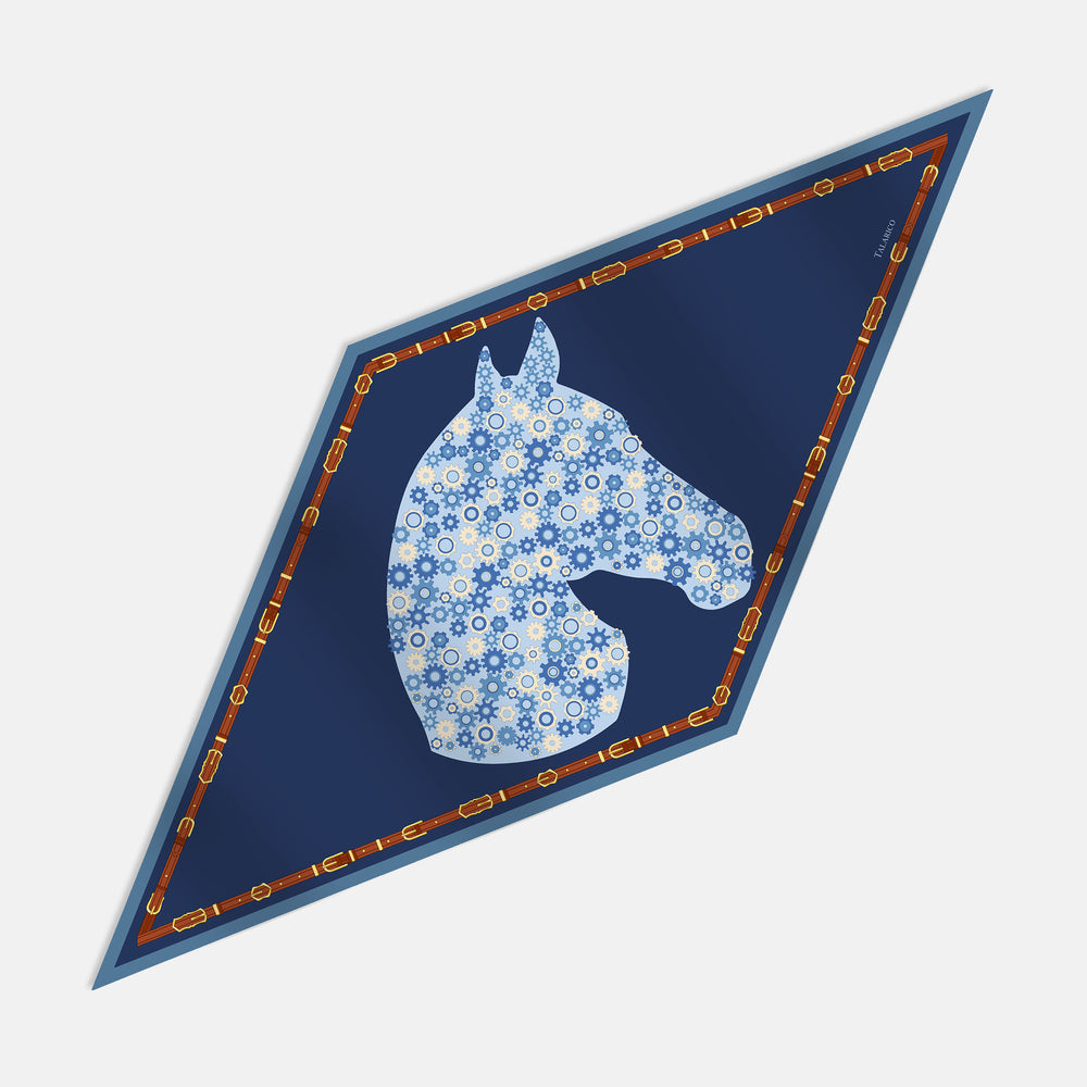 Steel Stallion Twill Silk Rhombus Scarf