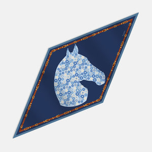 Steel Stallion Twill Silk Rhombus Scarf