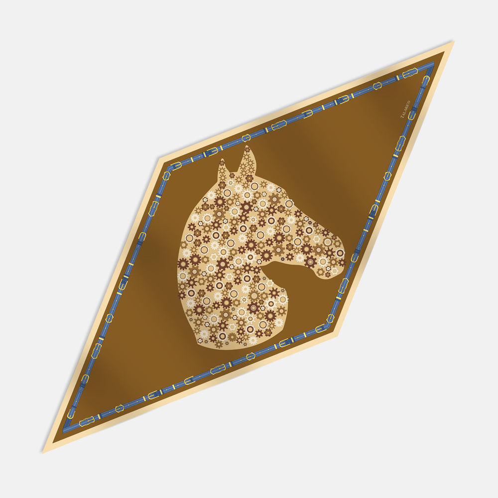 Steel Stallion Twill Silk Rhombus Scarf