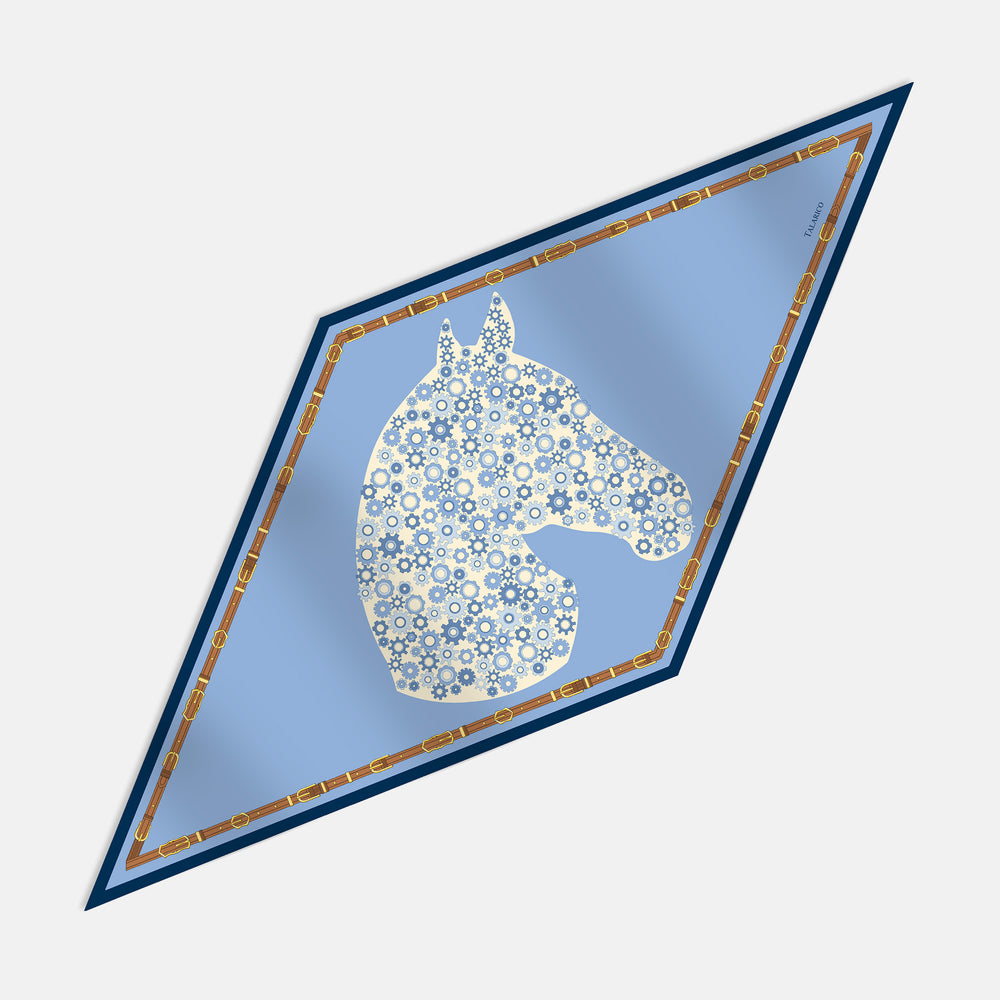 Steel Stallion Twill Silk Rhombus Scarf