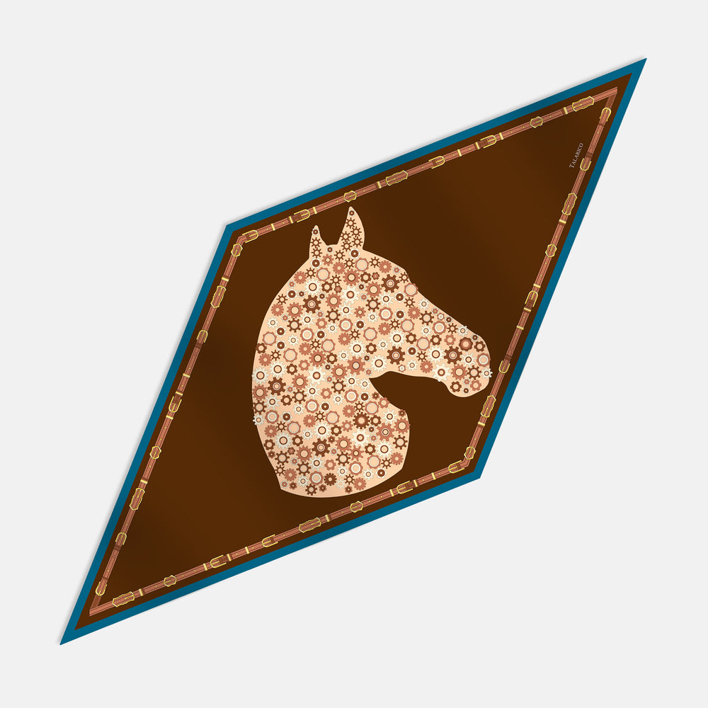 Steel Stallion Twill Silk Rhombus Scarf
