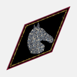 Steel Stallion Twill Silk Rhombus Scarf