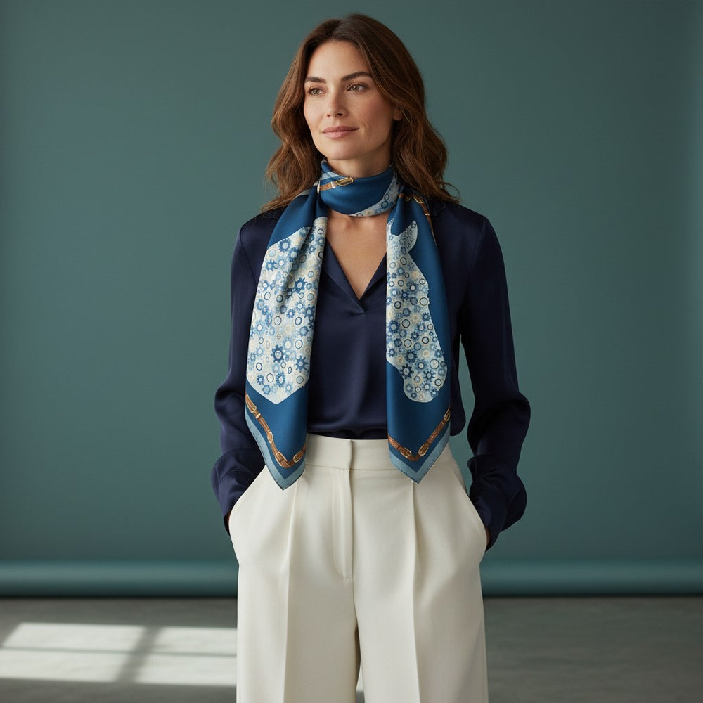 Steel Stallion 90 Twill Silk Scarf