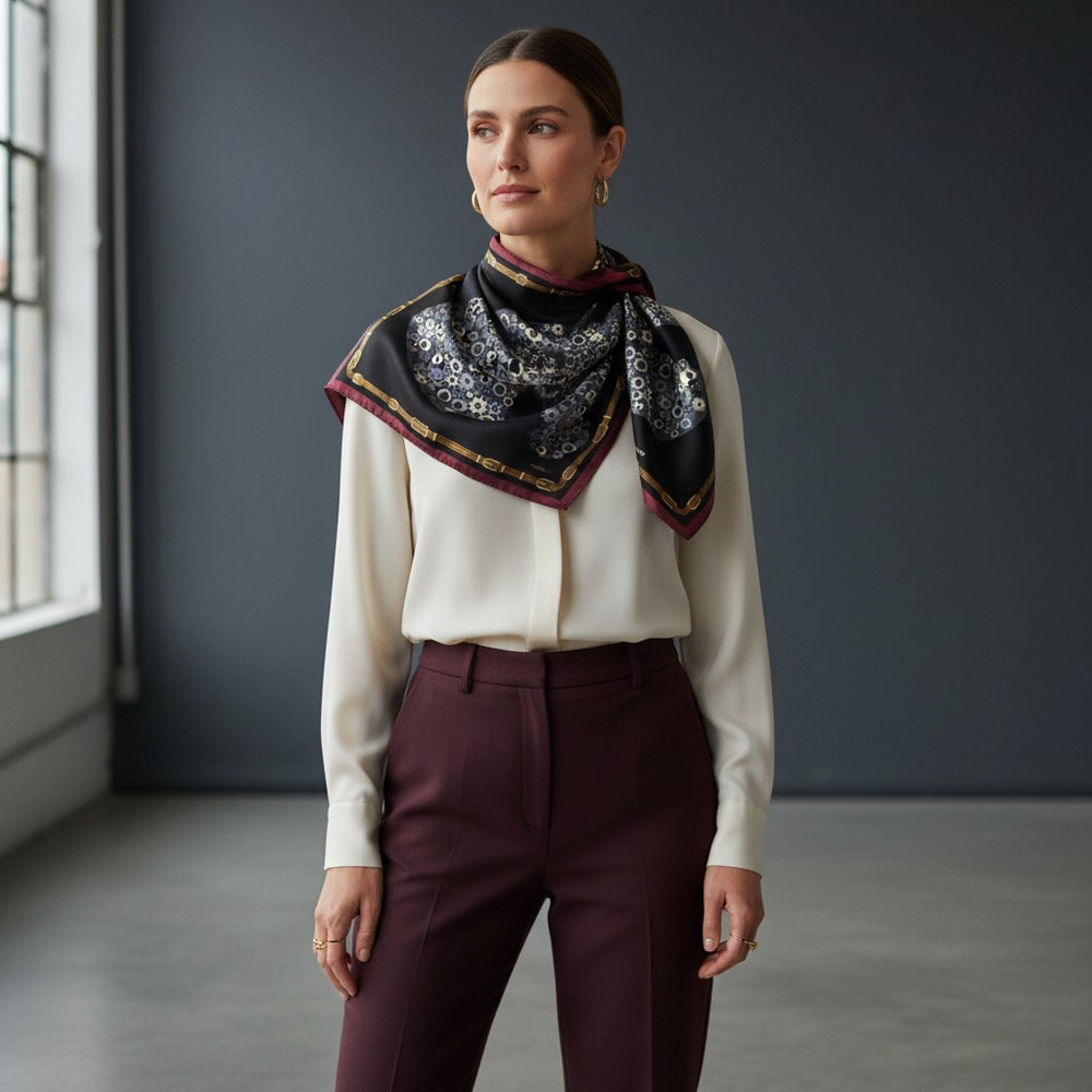 Steel Stallion 90 Twill Silk Scarf