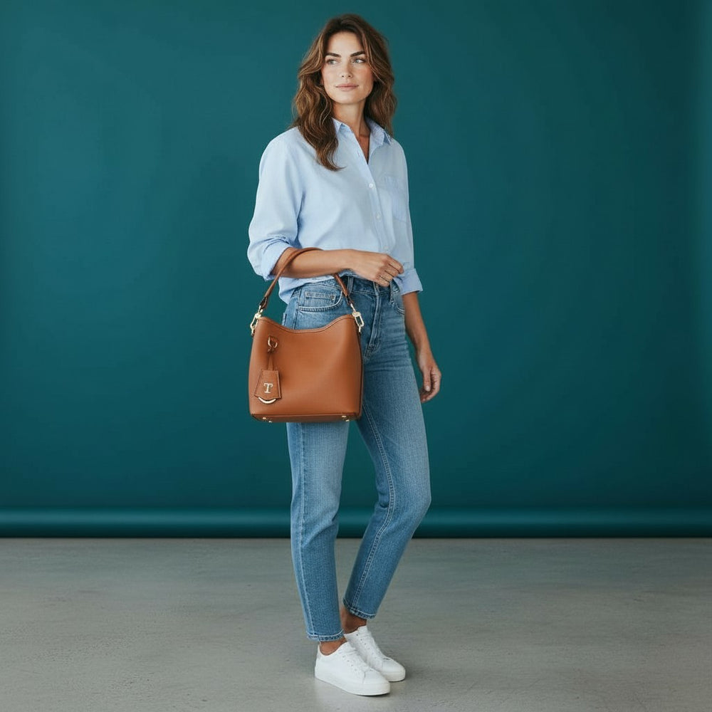 T-Rush bag in hammered leather