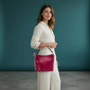 Borsa T-Rush in pelle martellata