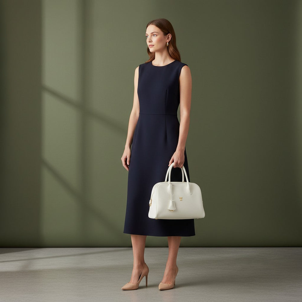 T Sleek Talarico bag in hammered leather color White