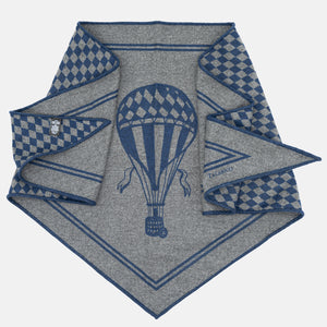 FOULARD A TRIANGOLO IN LANA E CASHMERE BLU - TAL-191-3