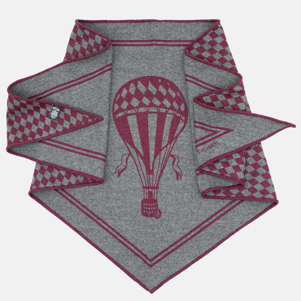 FOULARD A TRIANGOLO IN LANA E CASHMERE BORDEAUX - TAL-191-13