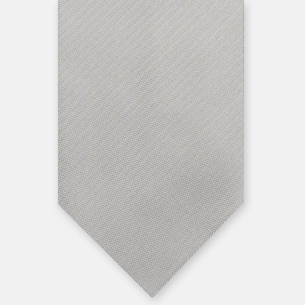Grey Herringbone Silk Ceremony Tie - TAL6806