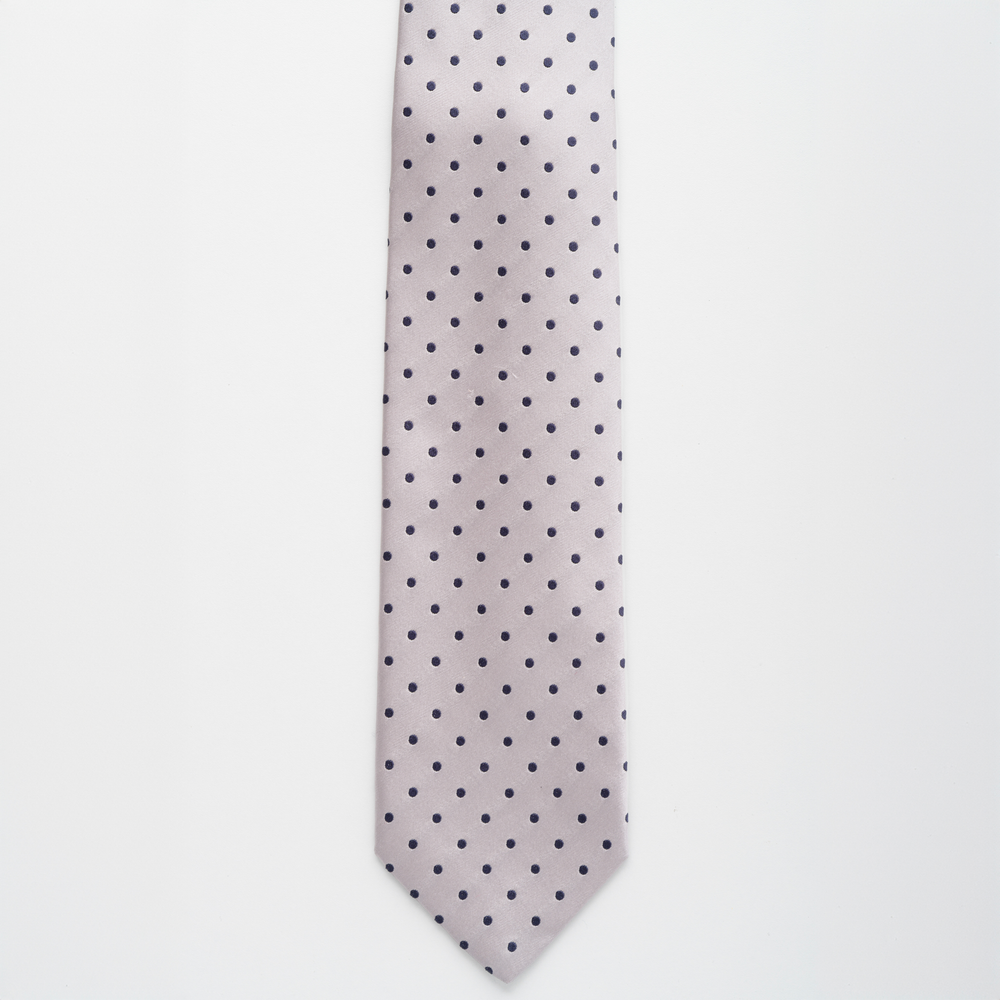 Shiny Silk Ceremony Tie with Large Dots - TAL294