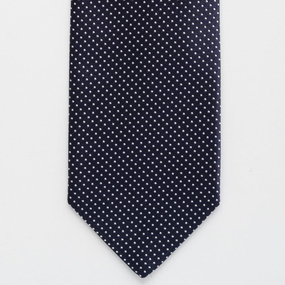 Shiny Silk Ceremony Tie Small Blue Dots - TAL303