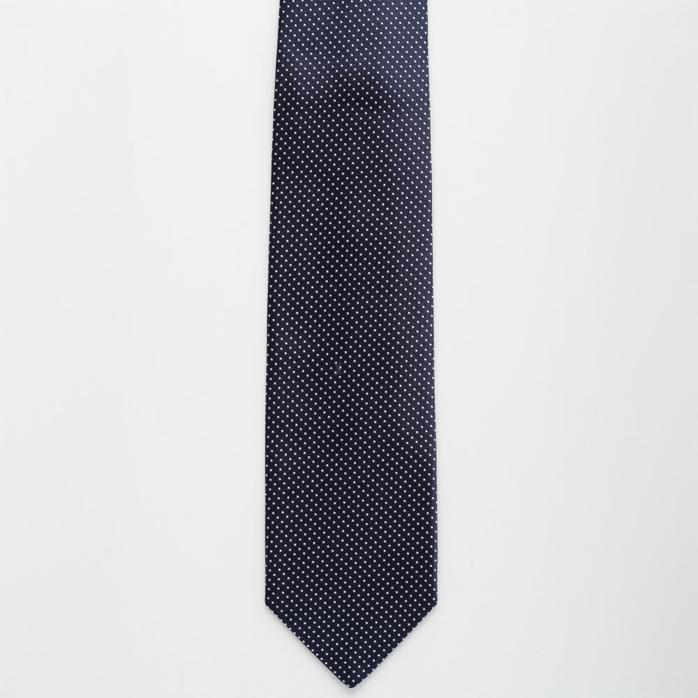 Shiny Silk Ceremony Tie Small Blue Dots - TAL303
